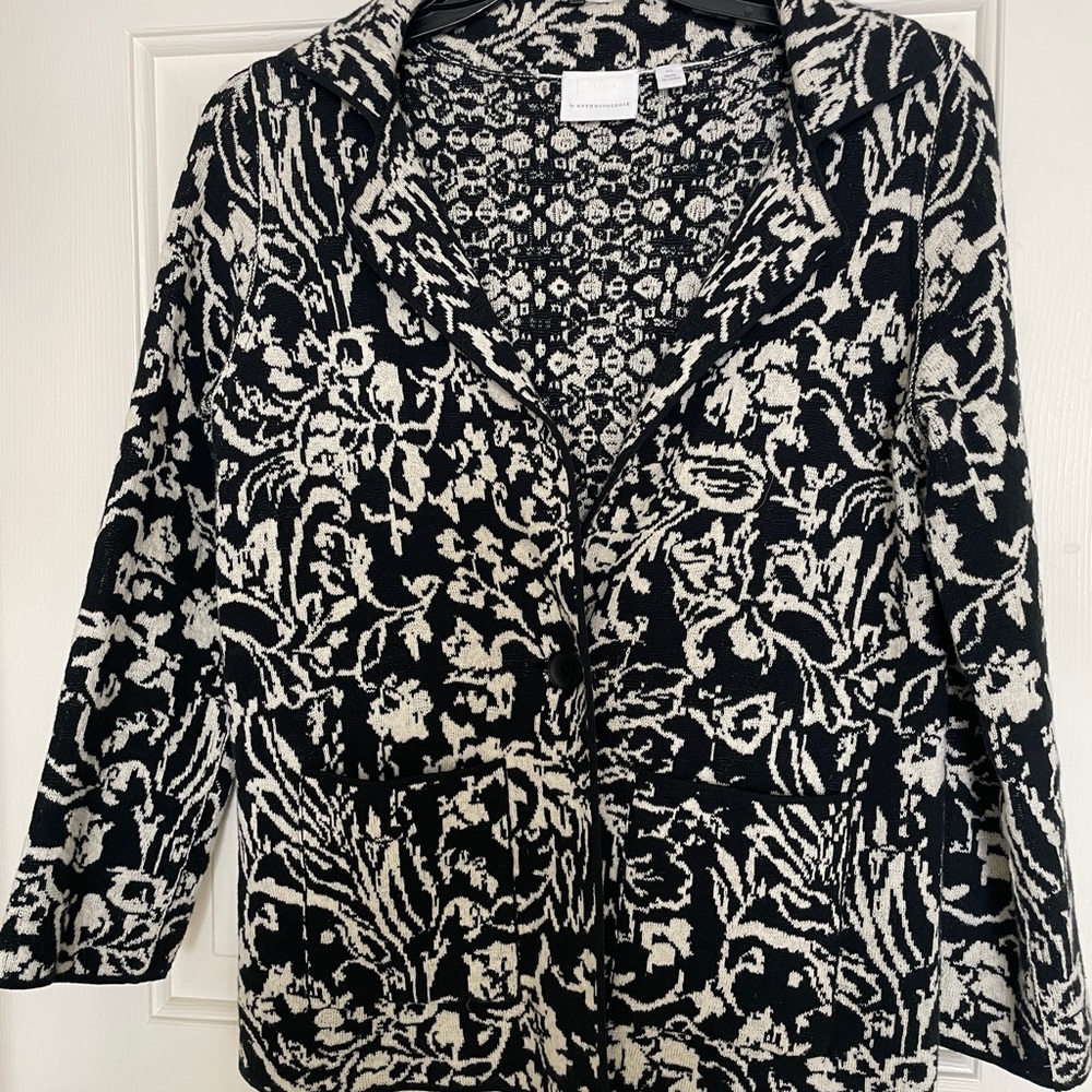 Anthropologie black and white jacket